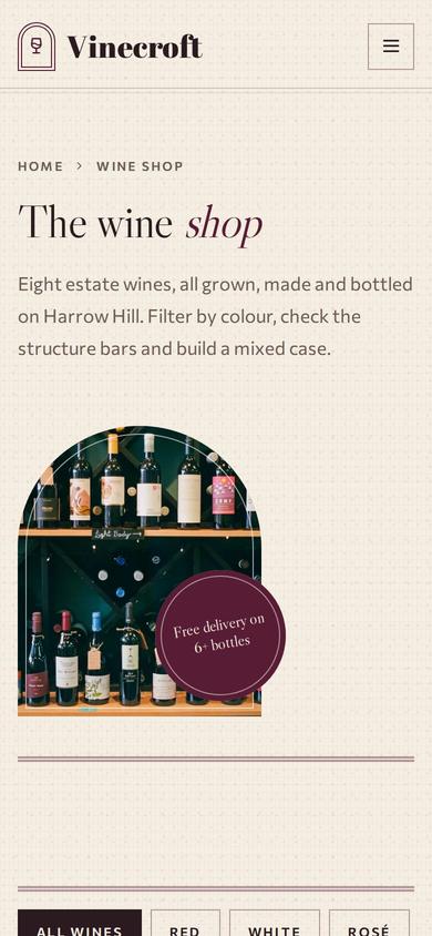 Vinecroft on mobile